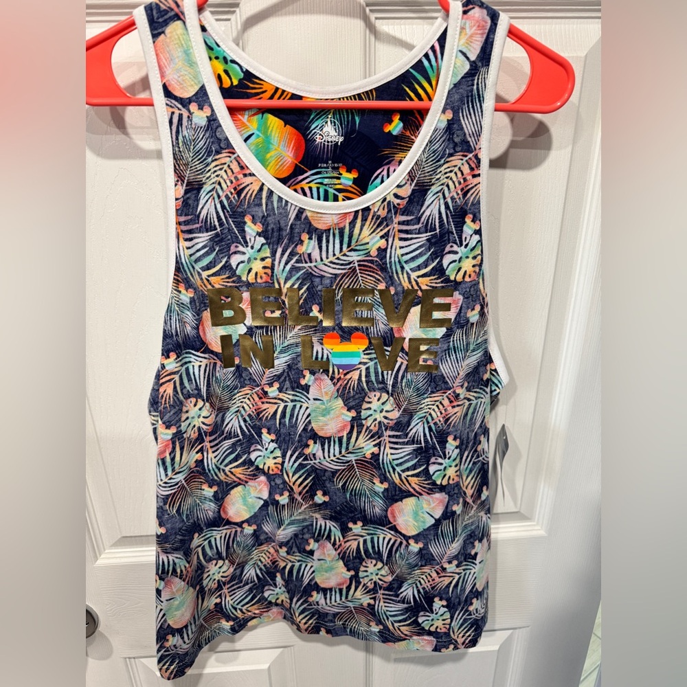 Disney Men’s “Believe in Love” Rainbow Tank Top - Medium - New with Tags!